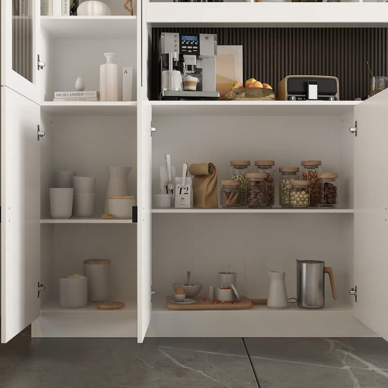 Timechee Combined Bookcase Kitchen Cabinet Display Cabinet Pantry