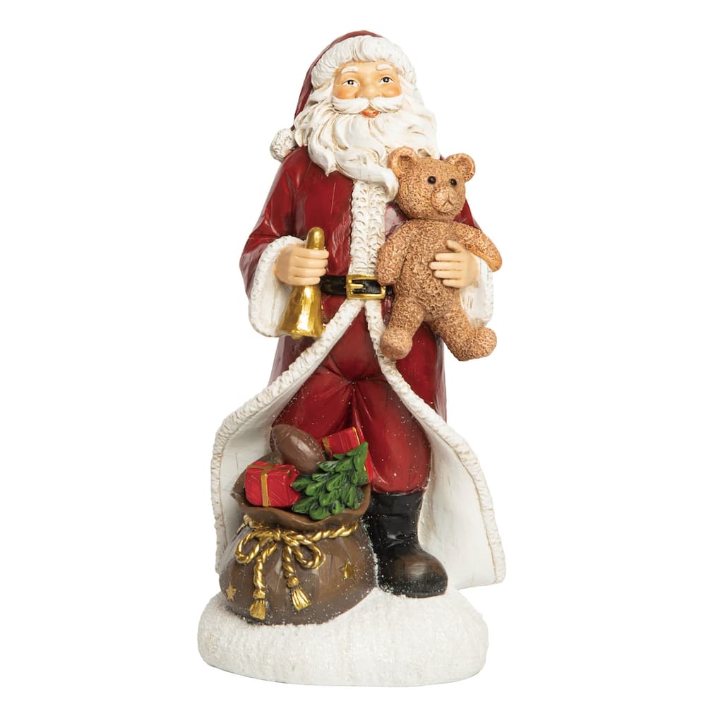 Transpac Resin 10 in. Multicolored Christmas Jolly Santa Decor