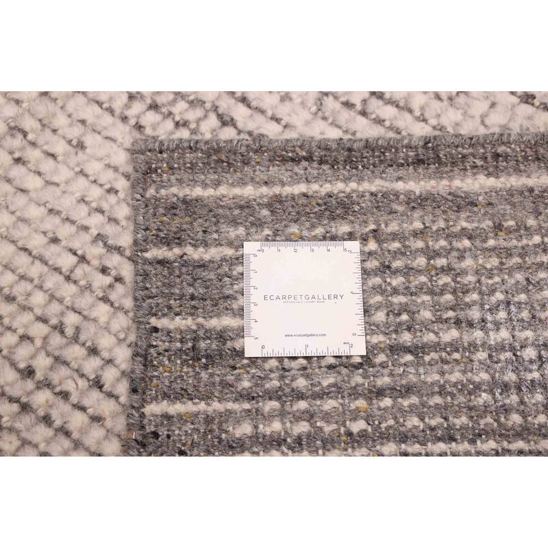 ECARPETGALLERY Hand-knotted Looma Light Grey Wool Rug - 8'3 x 10'2