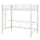 preview thumbnail 55 of 64, Gaming Loft Bed with RGB LED Light & USB Charge Station, Metal Loft Bed Frame w/Built-in Desk & Full-Length Guardrails