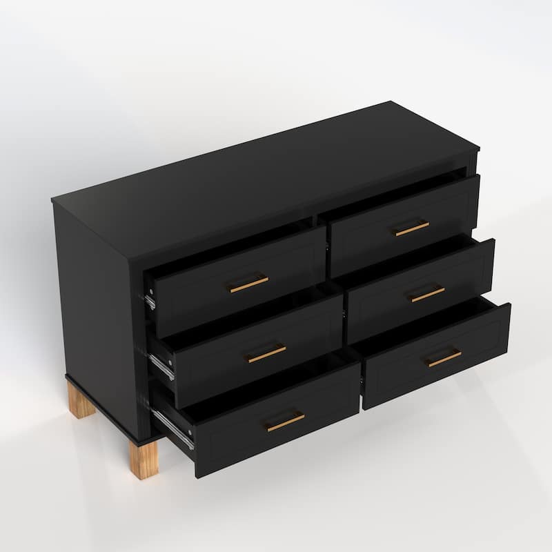 6-Drawer Double Dresser Modern Storage Cabinet