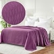 preview thumbnail 60 of 75, Superior Diamond Weave All-Season Bedding Cotton Blanket California King - Purple