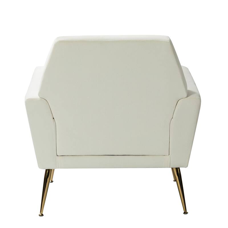 Lilia Contemporary Velvet Upholstered Tufted Back Armchair with Metal Golden legs Set of 2 by HULALA HOME