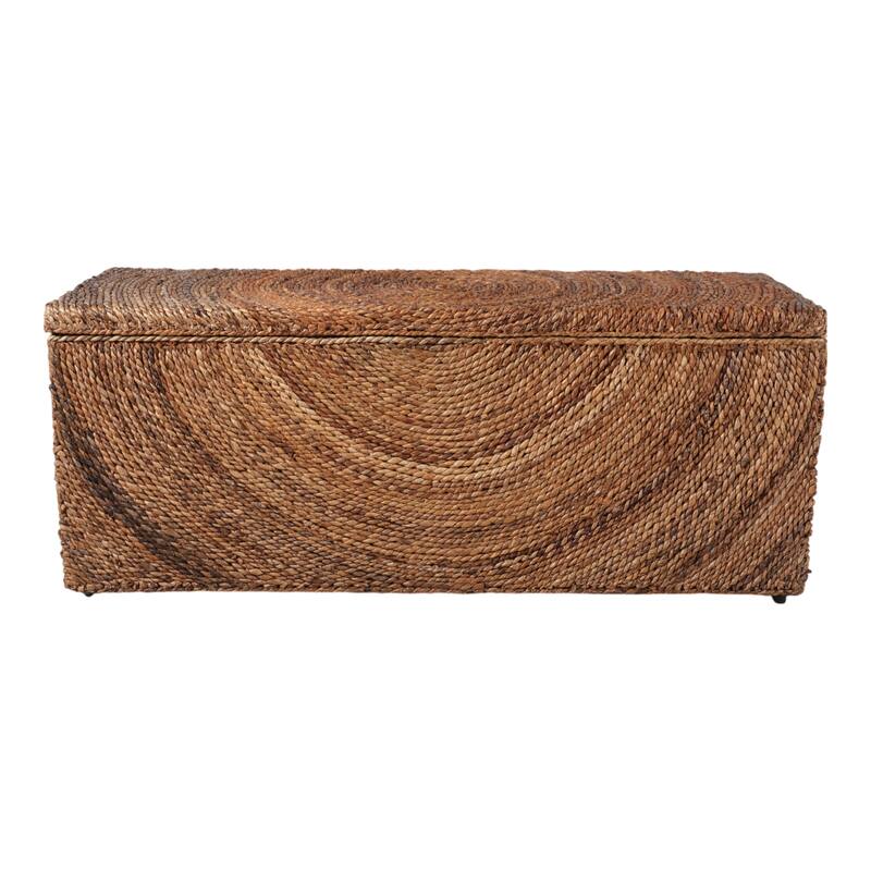 Woven Upholstered Storage Bench Wide Seat - Brown, 19 in. - 47.0"