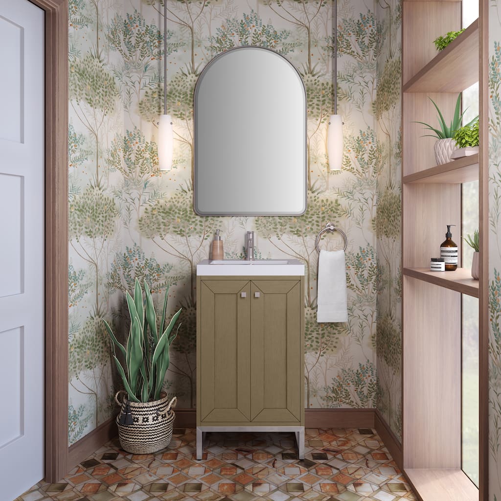 Chianti 20" Single Vanity, Walnut Whisper w/ White Composite Stone Top