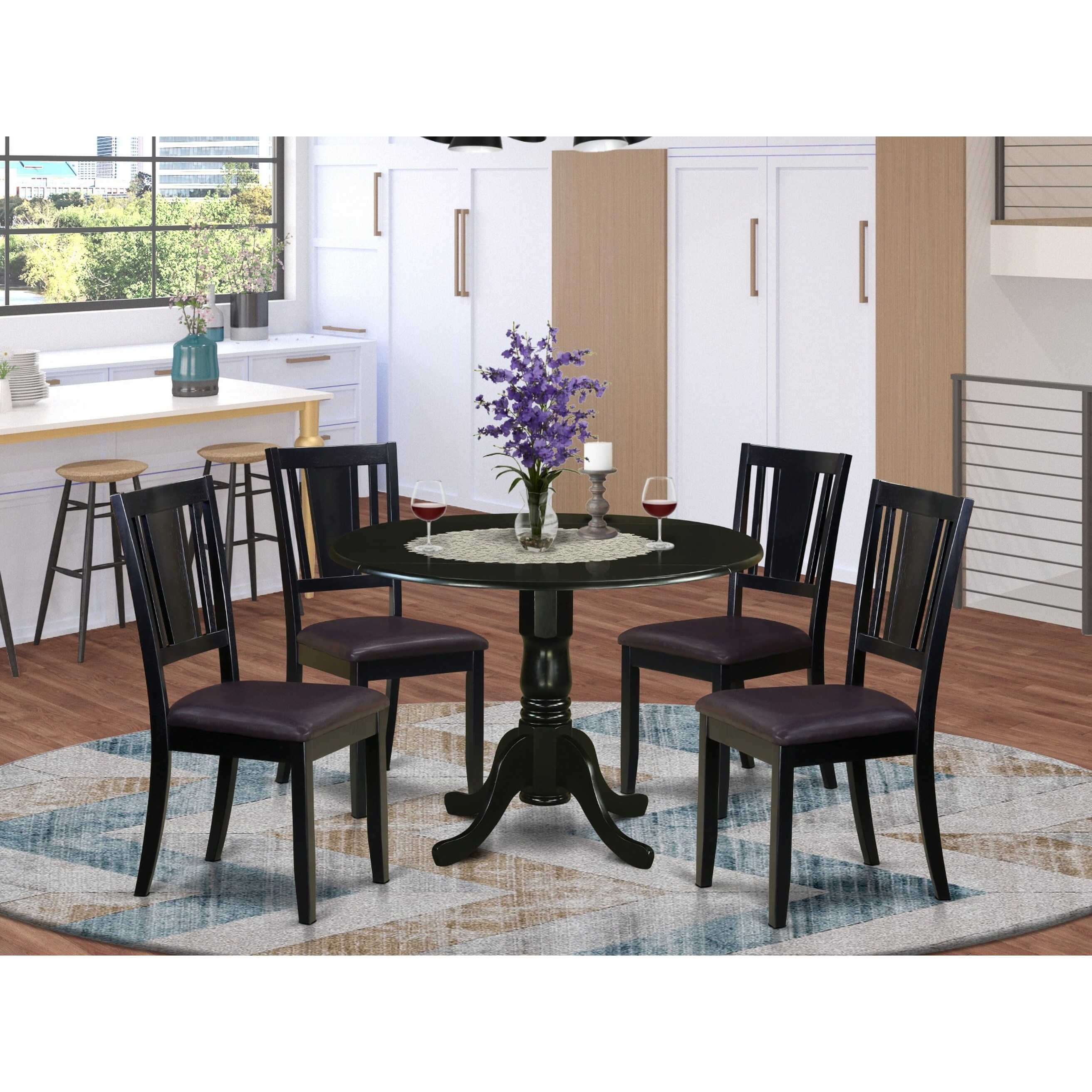 4 black discount kitchen chairs