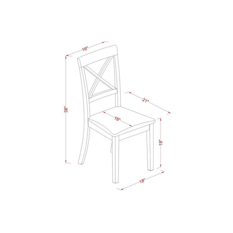 X Back Dining Chairs Wood Seat - Modern Dinette Chairs for Kitchen, Restaurant, Office