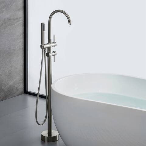 Floor Mount Bathtub High Flow Shower Faucets with Handheld Shower