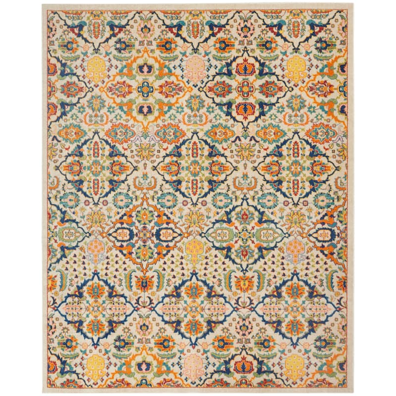 Nourison Allur Contemporary Boho Floral Medallion Area Rug - 7' x 10' - Ivory/Multicolor