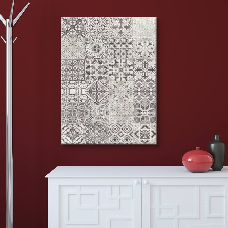 Taupe Tiles by Belle Maison Canvas Art Print