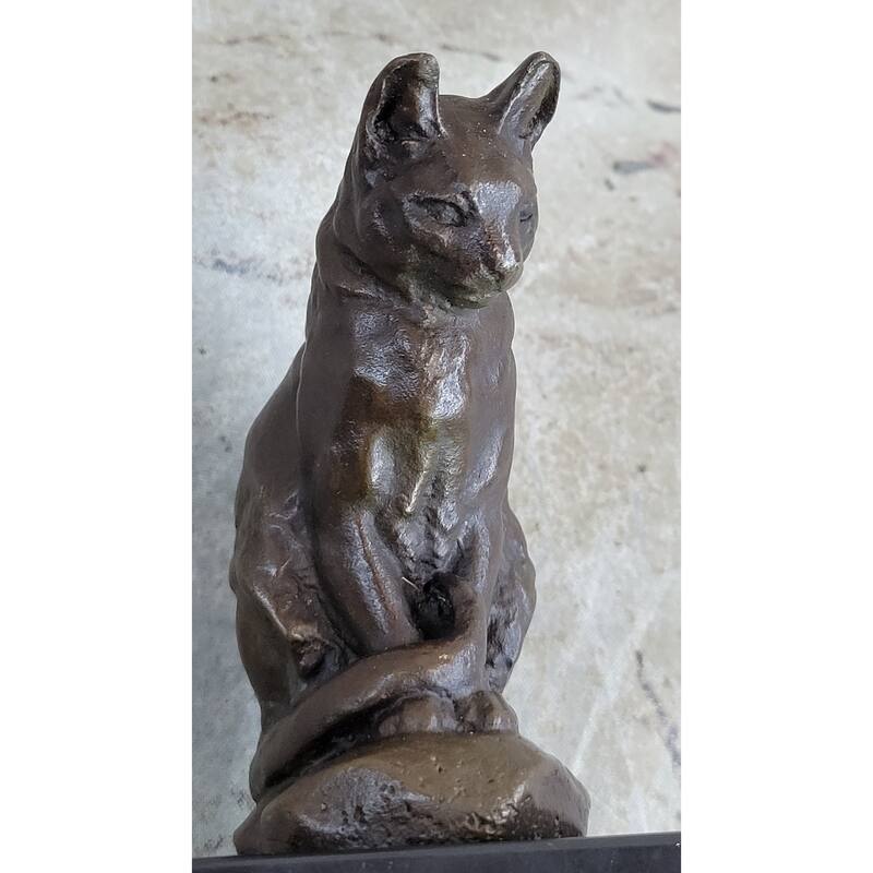 Signed Original House Imitative Cat Hot Cast Bronze Statue Sculpture Figurine Home Decor