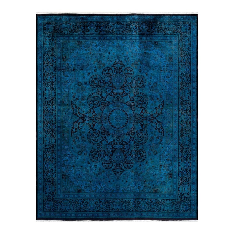 Overton Hand Knotted Wool Vintage Inspired Modern Contemporary Overdyed Red Area Rug - 8' 2" x 10' 2"