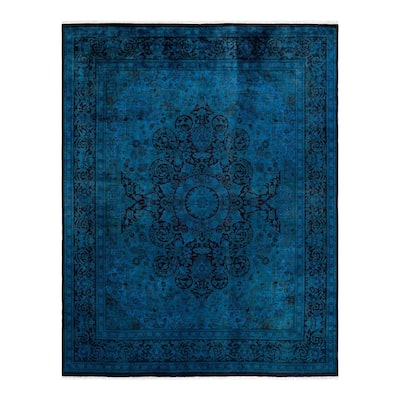 Overton Hand Knotted Wool Vintage Inspired Modern Contemporary Overdyed Red Area Rug - 8' 2" x 10' 2"