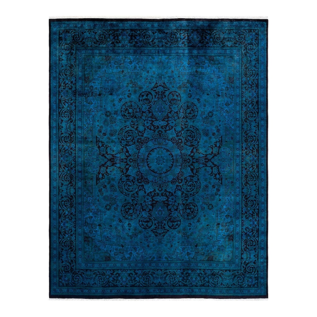 Overton Hand Knotted Wool Vintage Inspired Modern Contemporary Overdyed Red Area Rug - 8' 2" x 10' 2"