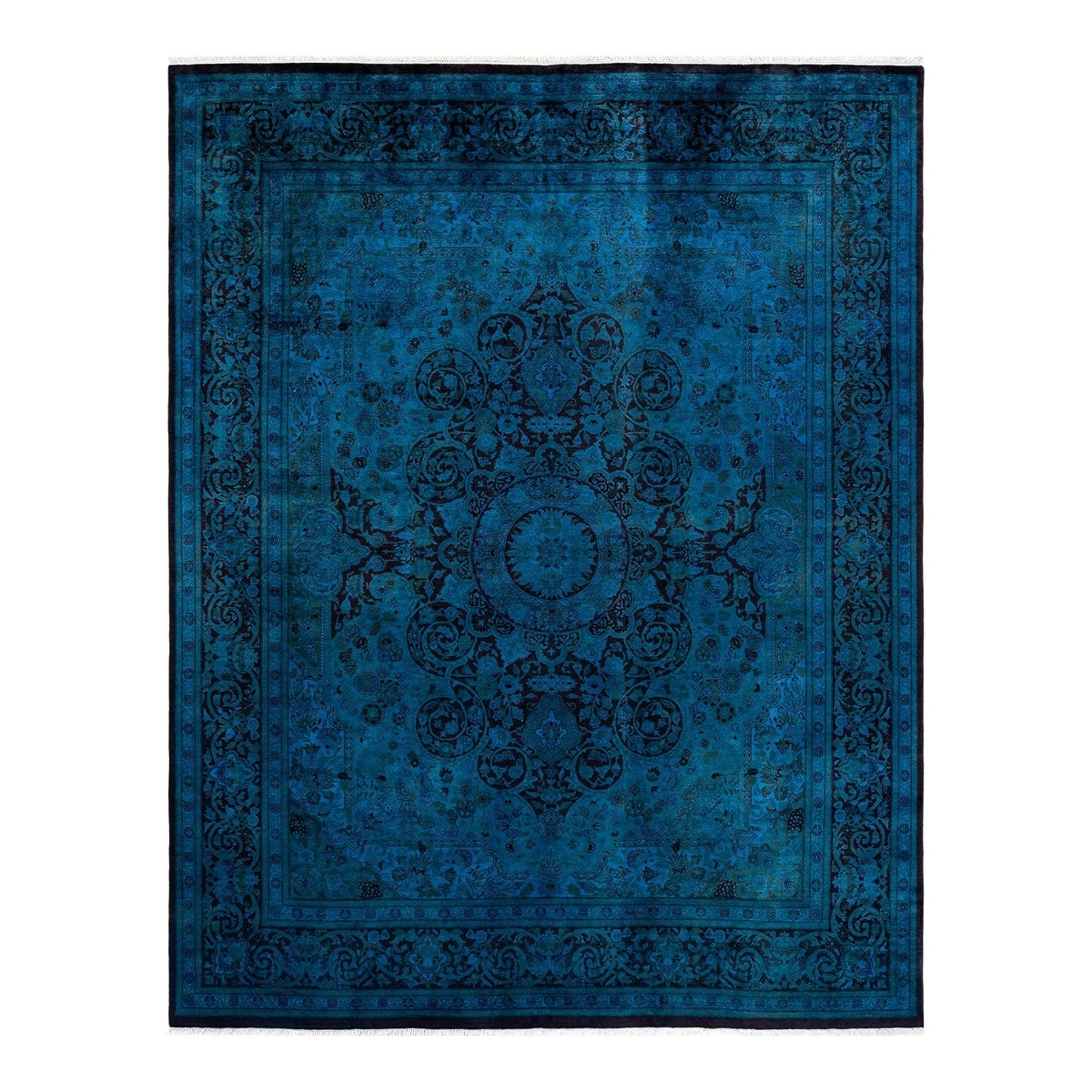 Overton Hand Knotted Wool Vintage Inspired Modern Contemporary Overdyed Red Area Rug - 8' 2" x 10' 2"