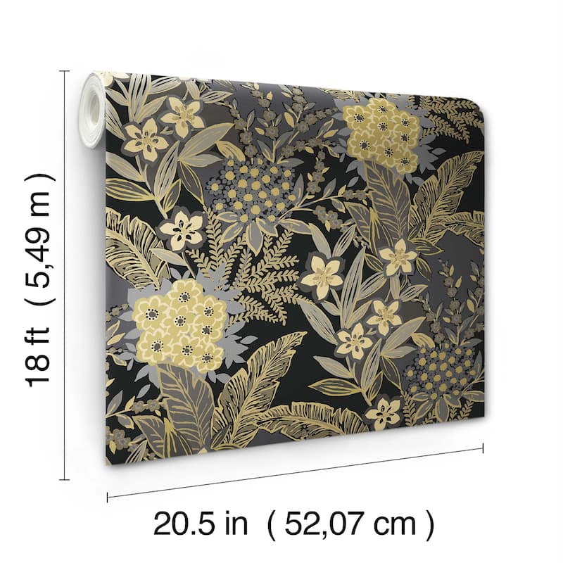 RuPaul RuJardin Black Peel and Stick Wallpaper