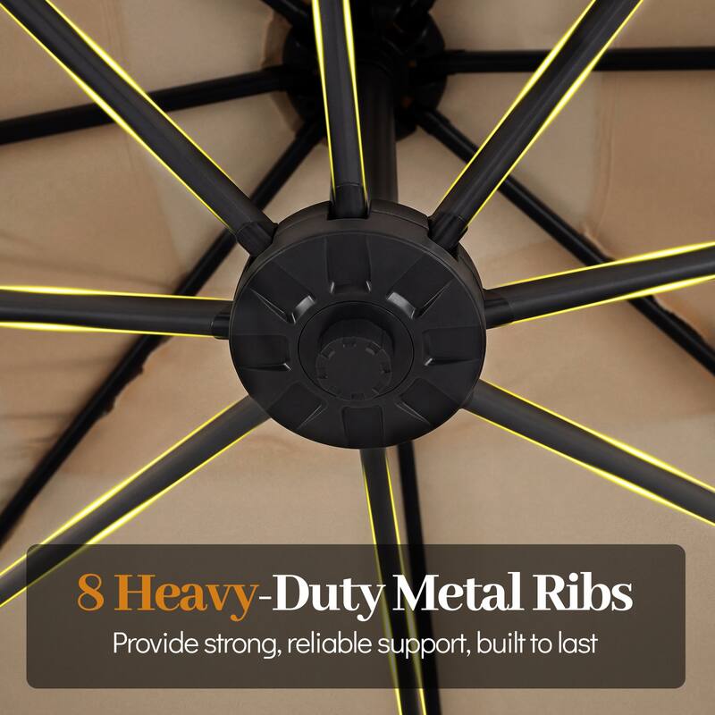 Gymax 8 x 8 FT Offset Cantilever Patio UmbrellaSquare Hanging Outdoor