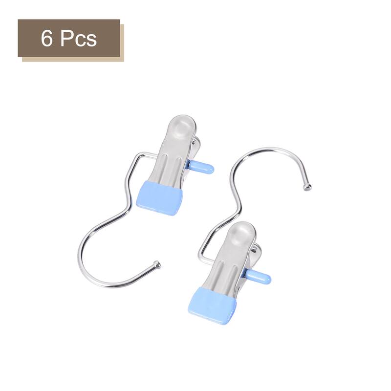 Uxcell Laundry Clips with Hook, Metal Boot Hangers Chrome Plated
