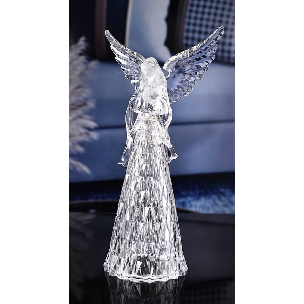 Set of 3 LED Praising Angel Christmas Tabletop Decorations 13" Clear