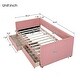 preview thumbnail 4 of 9, Upholstered Twin Size Daybed with Storage for Living Room, Corduroy Fabric Wooden Bedframe w/2 Drawers & Wood Slat Support, Pink