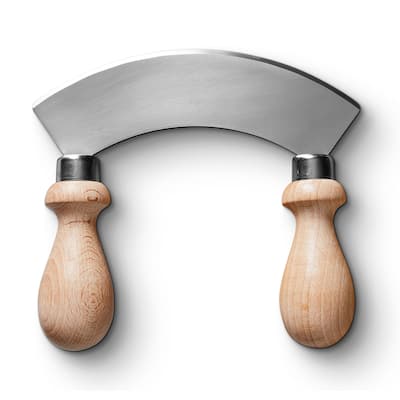 Classic Cuisine 5.6-inch Stainless Steel Mezzaluna Knife with Double Handles