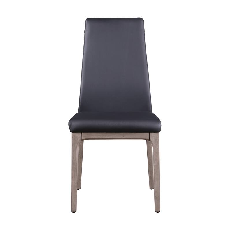 Somette Modern Contour Back Side Chair with Wood Base, Set of 2