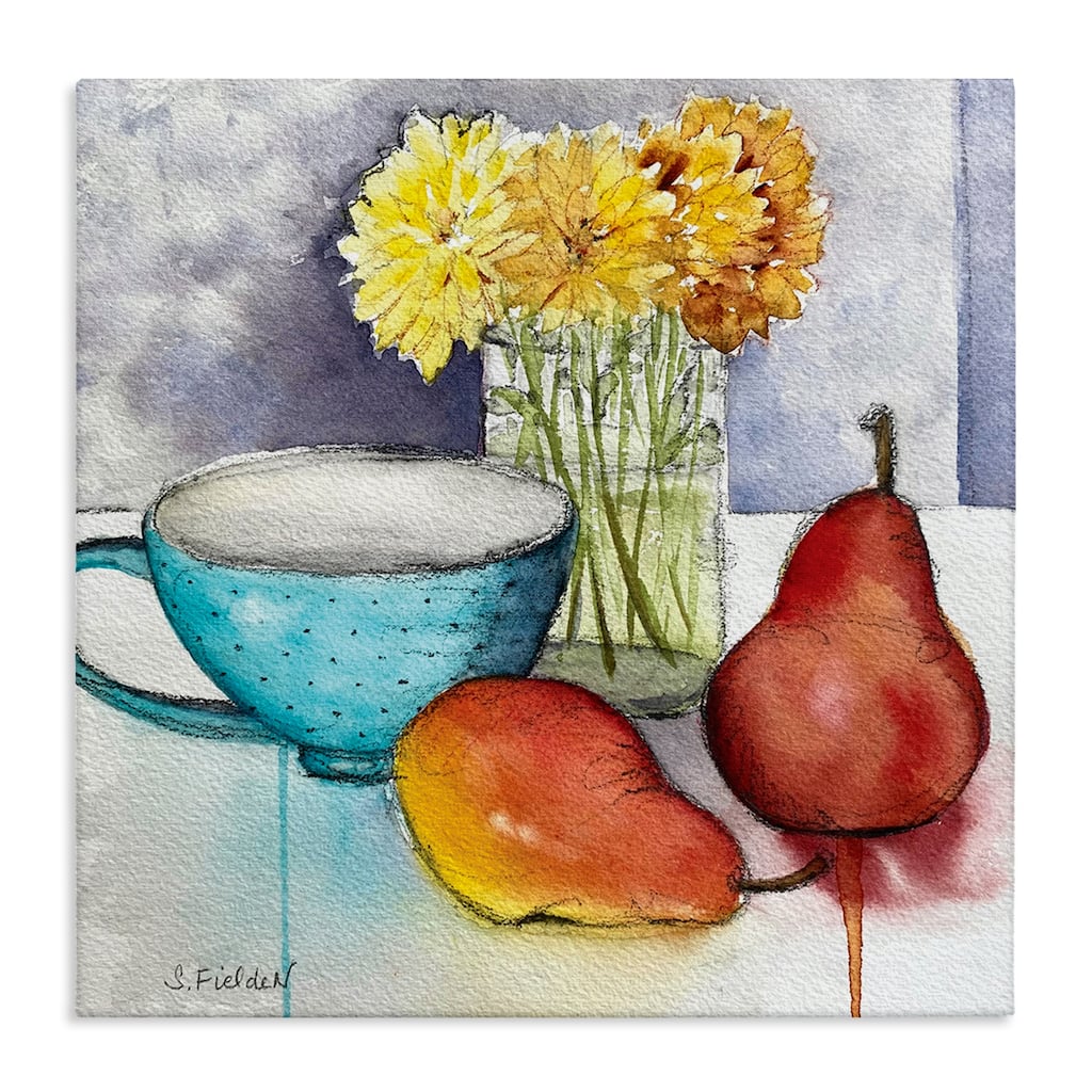 Stupell Modern Kitchen Teacup & Fruit Canvas Wall Art Design By Stephanie Fielden