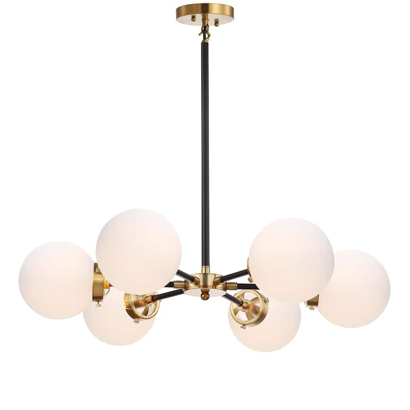 Maura 6-Light 28" Brass Cluster Pendant, by JONATHAN Y