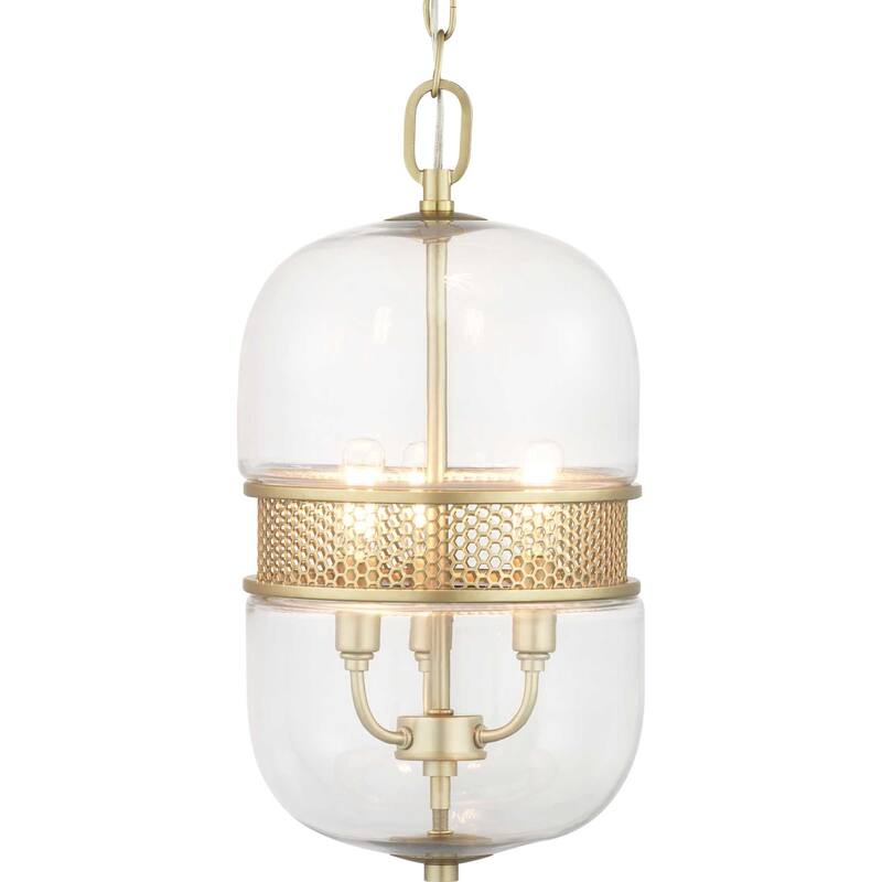 Progress Lighting Cayce 3 Light 9" Wide Taper Candle Mini Pendant - Vintage Gold