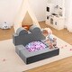 preview thumbnail 11 of 14, Kids Play Couch 6Pcs Modular Toddler Sofa for Playroom and Bedroom, Convertible Couch with Removable Cover（Grey ang Blue）