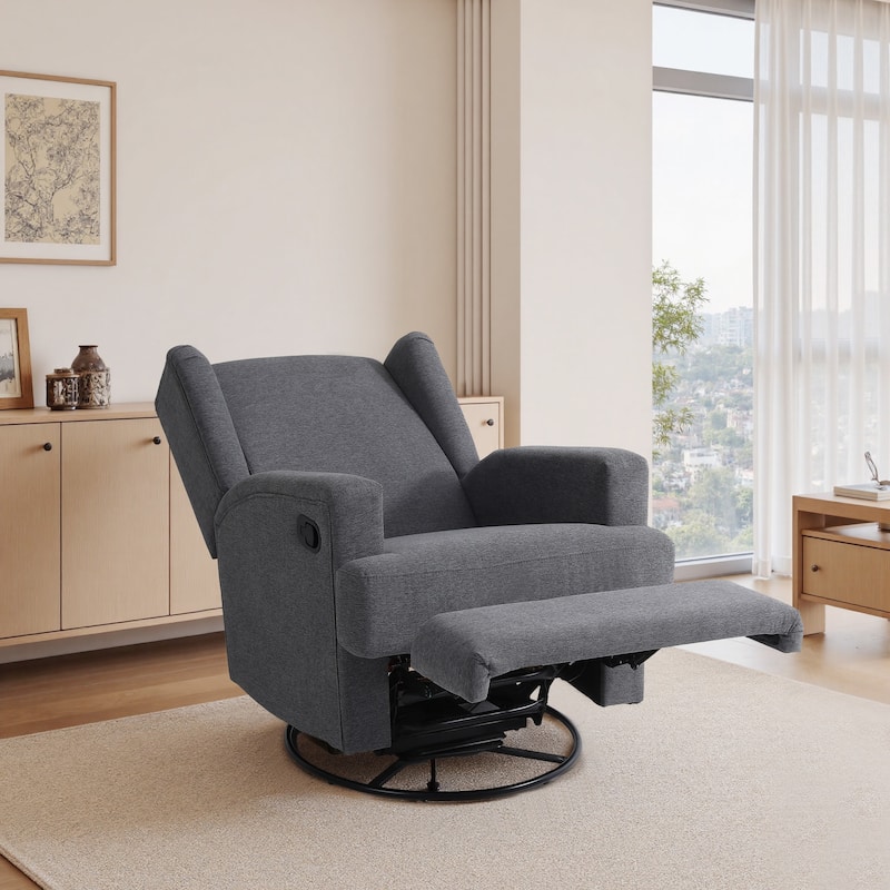 UIXE Upholstered Modern Swivel Glider Rocker Recliner