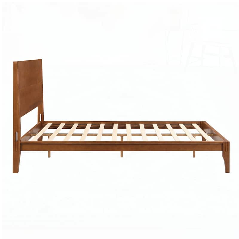 Bamboo Wood Platform Bed with Wood Slat Support