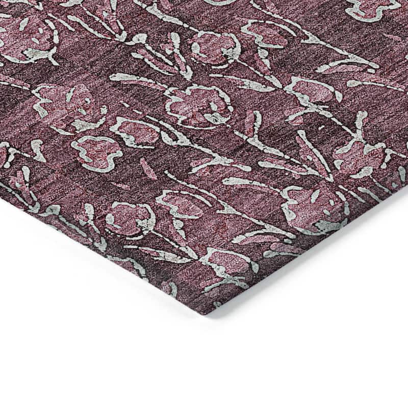 HomeRoots Floral Transitional Rectangle Outdoor Rug