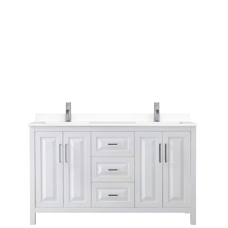 Daria 60 Inch Double Vanity, Cultured Marble Top