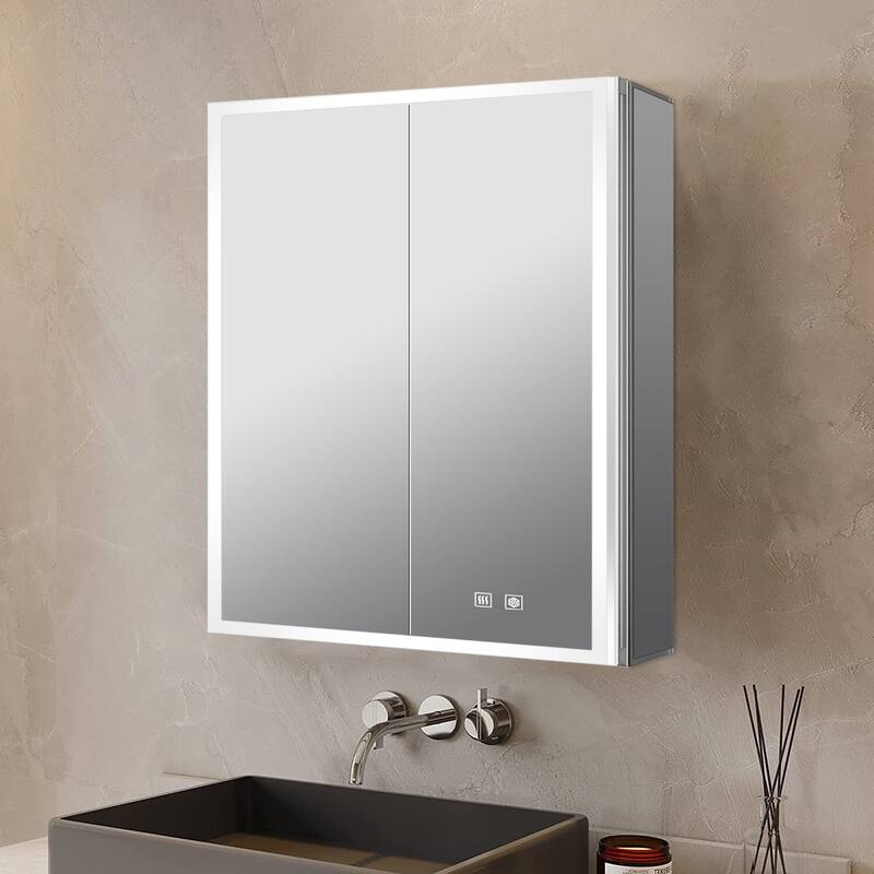 Mesa Surface-Mount LED Mirror Medicine Cabinet with Defogger