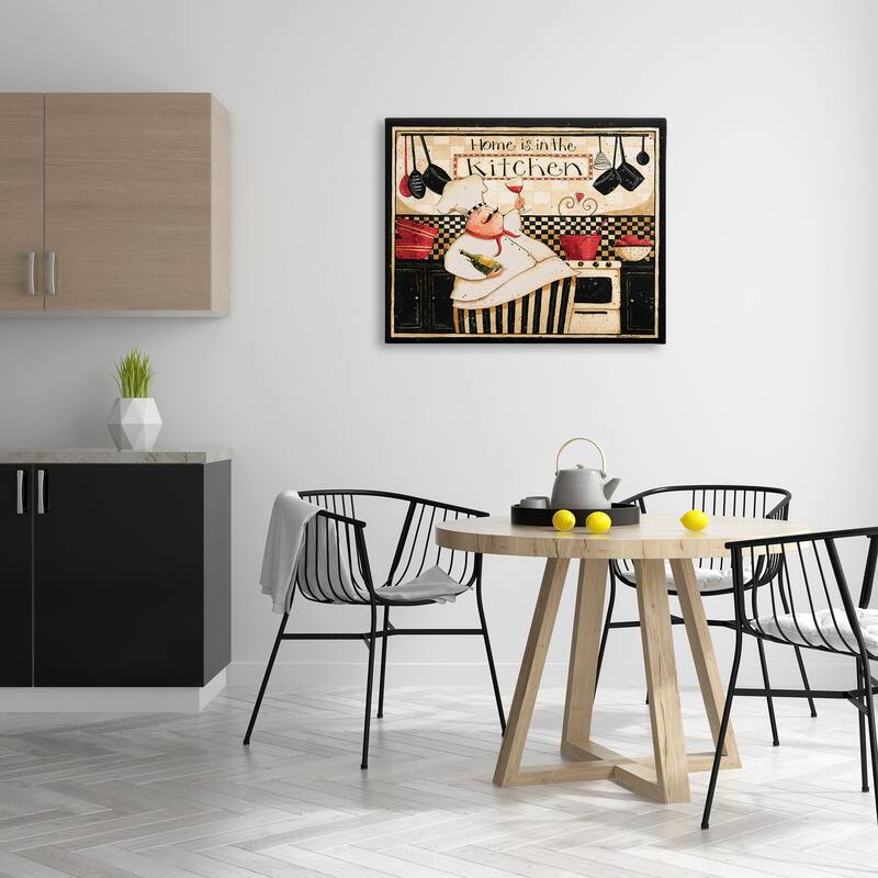 Stupell Home is in the Kitchen with Happy Chef Illustration Canvas Wall Art - Multi-Color