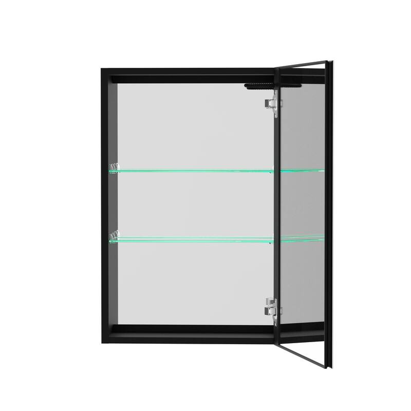 20"×30" LED Lighted Bathroom Medicine Cabinet with Mirror, Wall Cabinet, Defog, Stepless Dimming - Right Hinge