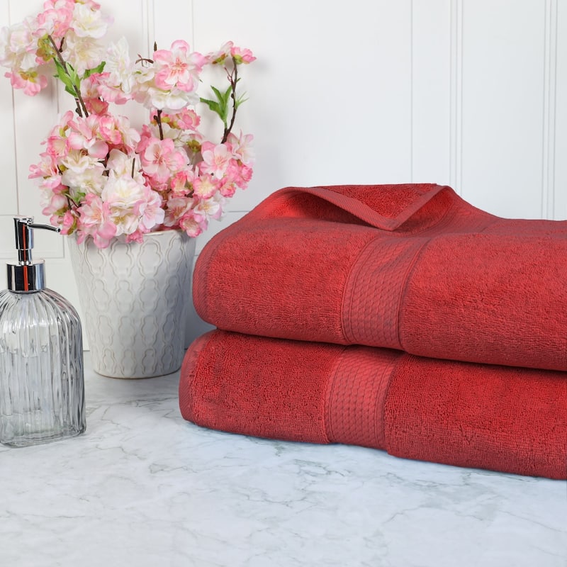 Blue Nile Mills Luxury 2-Piece Egyptian Cotton Bath Sheet Set, Thick Absorbent Oversized Bathroom Towels