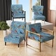 preview thumbnail 7 of 11, Designart "Segment Layers Of Marbled Rock" Upholstered Floral Accent Chair - Mid-Century Arm Chair For Bedroom