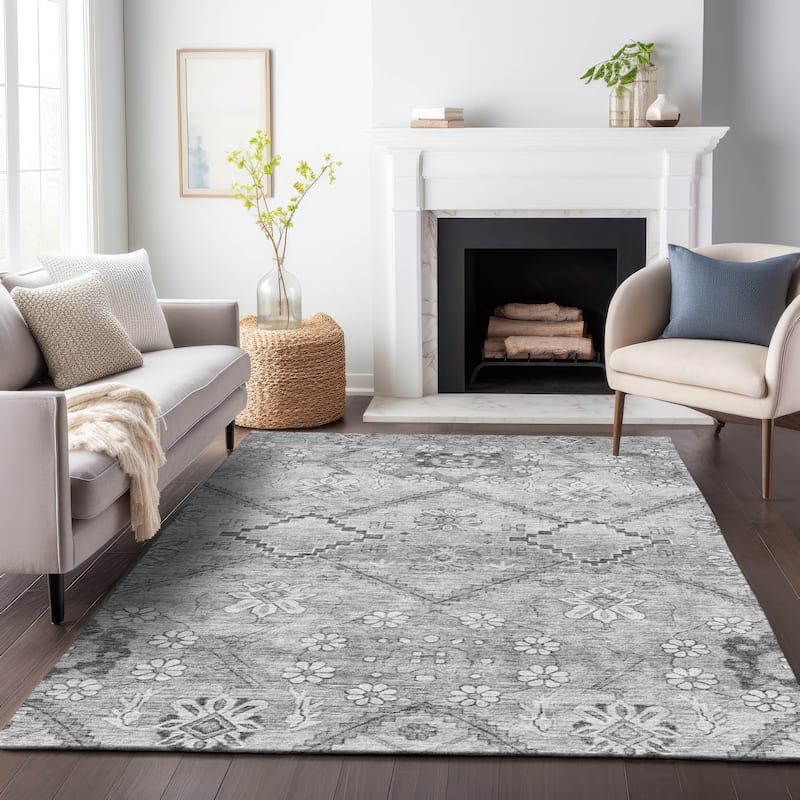 Machine Washable Indoor/ Outdoor Chantille Tribal Garden Rug