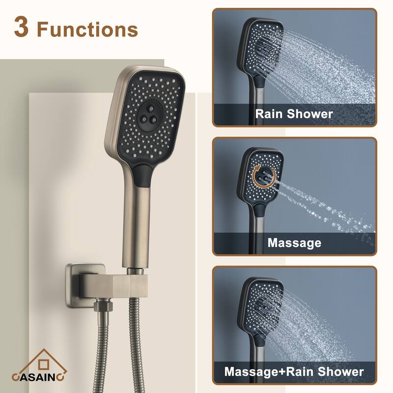 Celling 12 Inch Rainfall Shower Head 3 Function Thermostatic Shower System