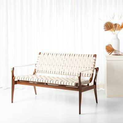 SAFAVIEH Home Dilan Leather Loveseat - 52"W x 29"D x 32"H