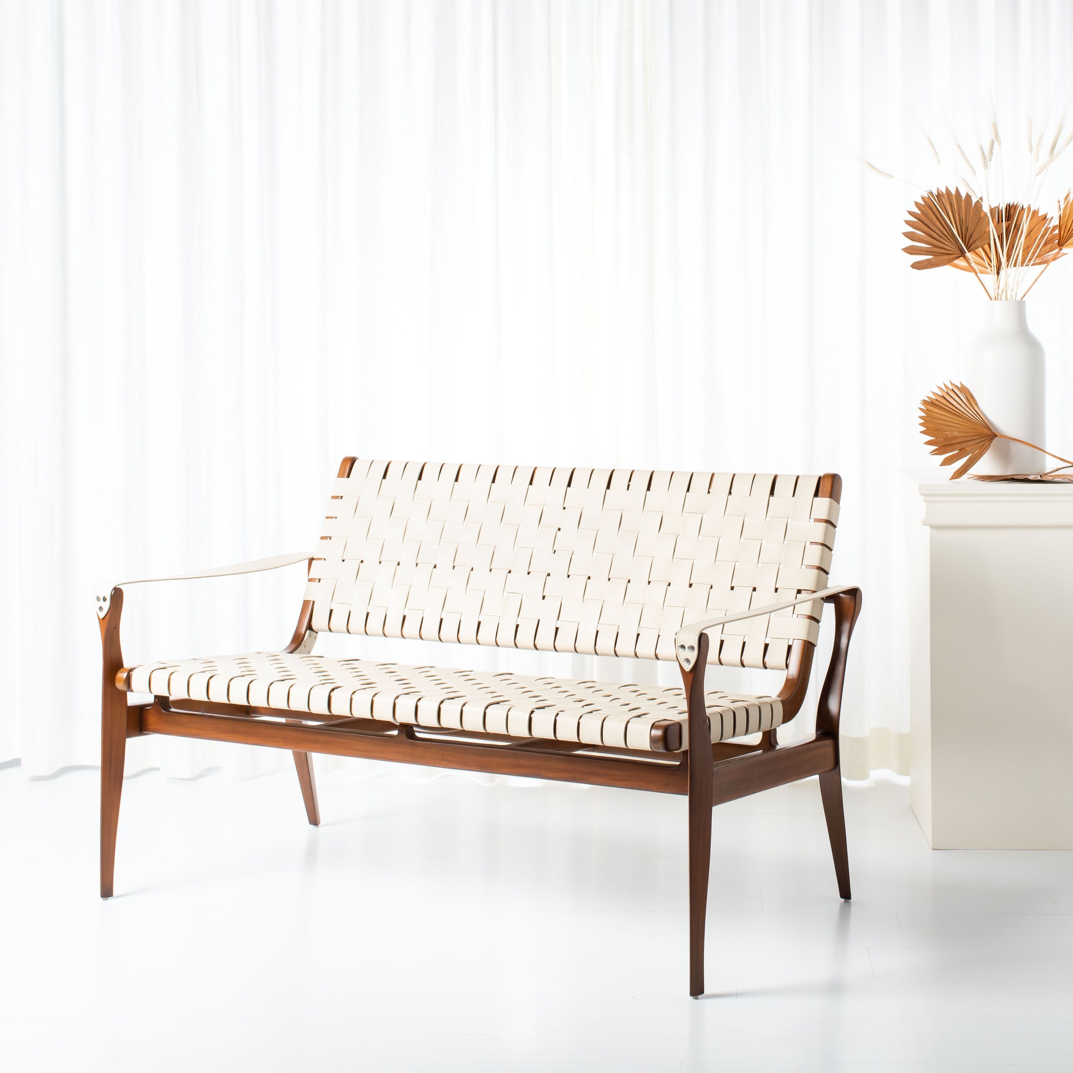 Safavieh couture sales dilan leather bench