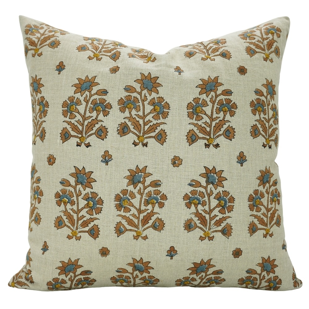Fabdivine Floral Linen Cushion Cover Soft Cozy Pillow Case Bedroom, Office Farmhouse Décor