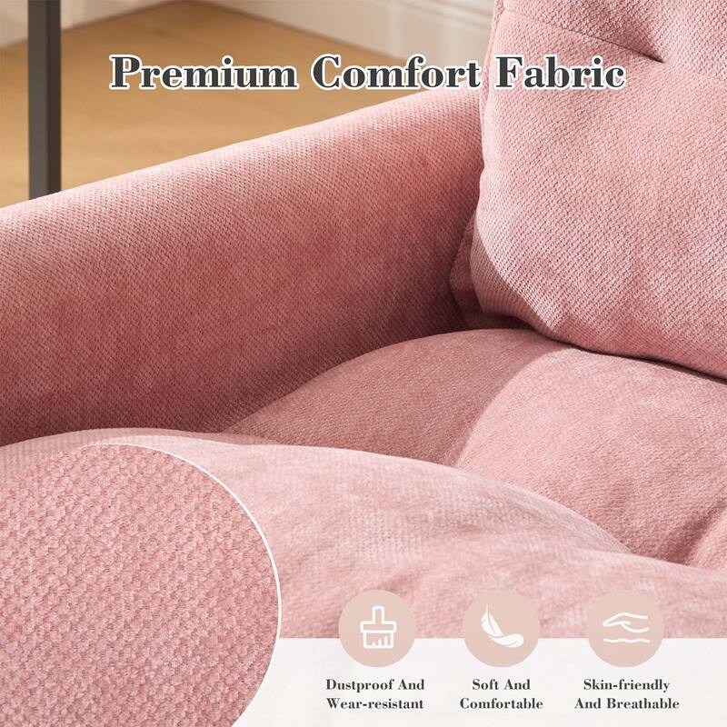 Modern Swivel Barrel Chair with Thick Padding,Metal Base,for Living Room and Bedroom