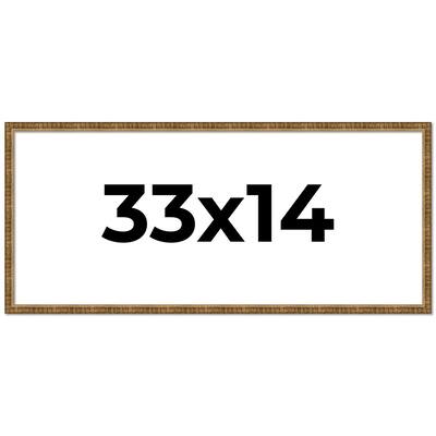 33x14 Frame Gold Kingsley Distressed Solid Wood Picture Frame Width