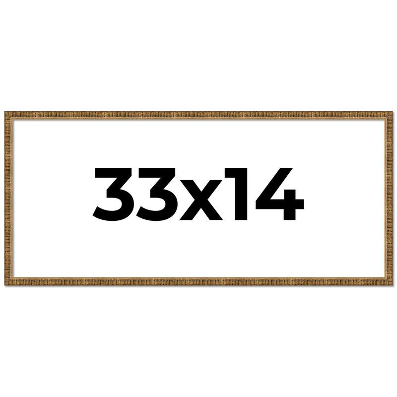 33x14 Frame Gold Solid Wood Picture Frame - Complete Modern Photo