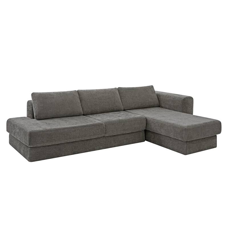 Christopher Knight Home - American Design Chenille 113" Modular Sectional Sofa with Double Layer Cushions