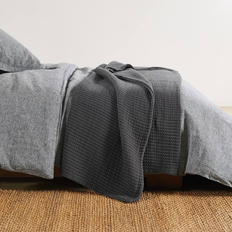 Caden Cotton Gauze Grey Magnet Coverlet Full/Queen