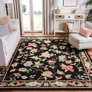 SAFAVIEH Handmade Chelsea Rubi French Country Floral Wool Rug